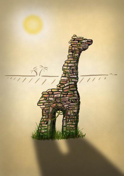 dessin girafe chateau