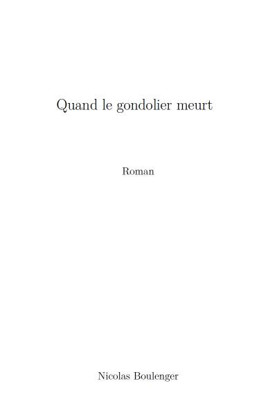 Roman Gondolier - Couverture