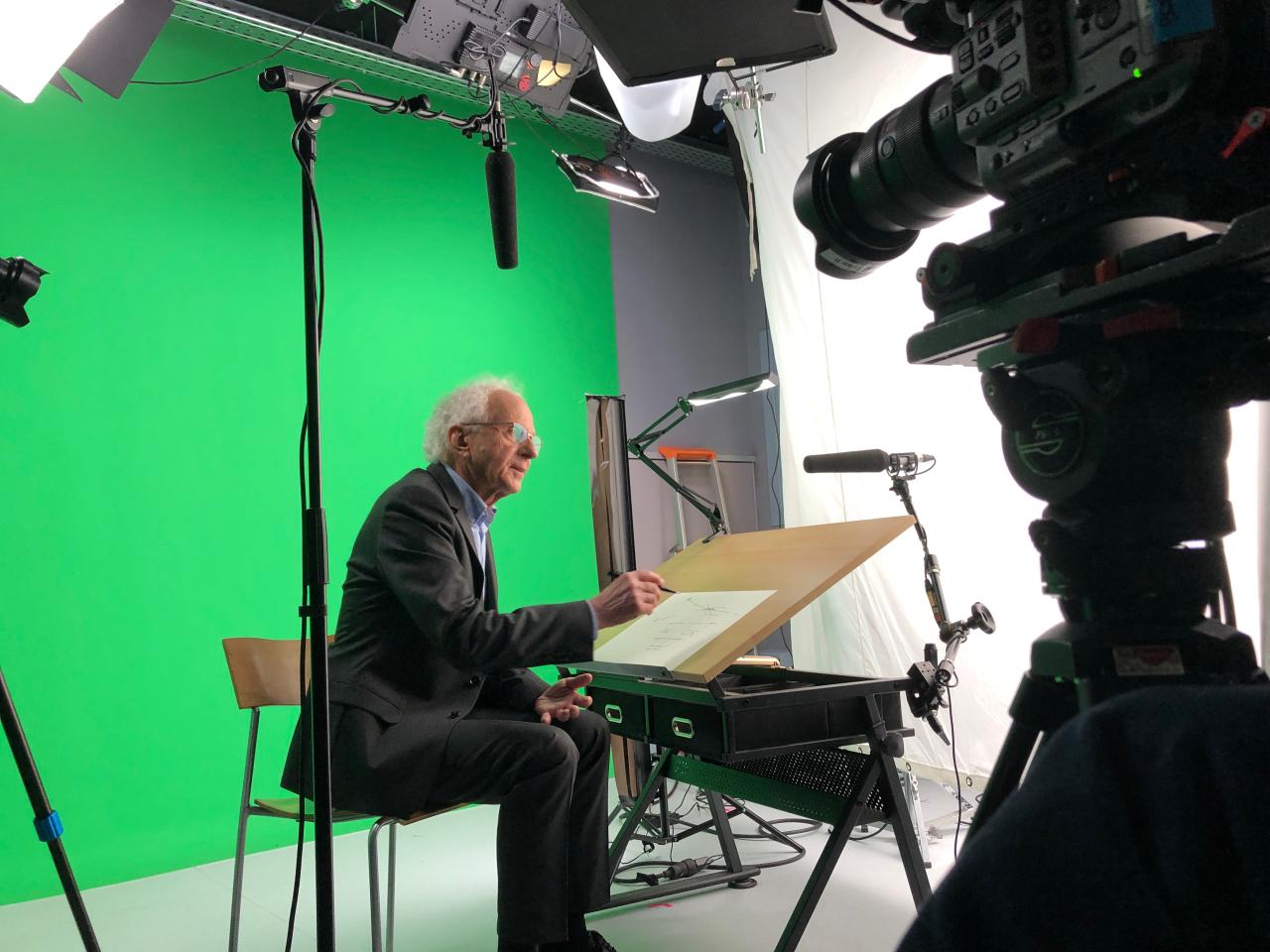Tournage Construire - Interview 3 caméras sur fond vert