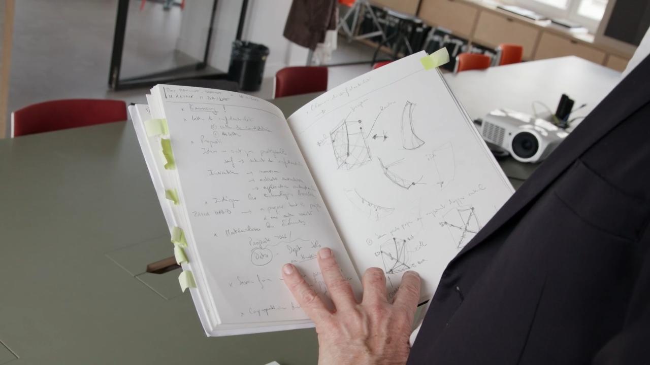 Reportage : carnet de Bernard Vaudeville lor de la conception de la Fondation Vuitton