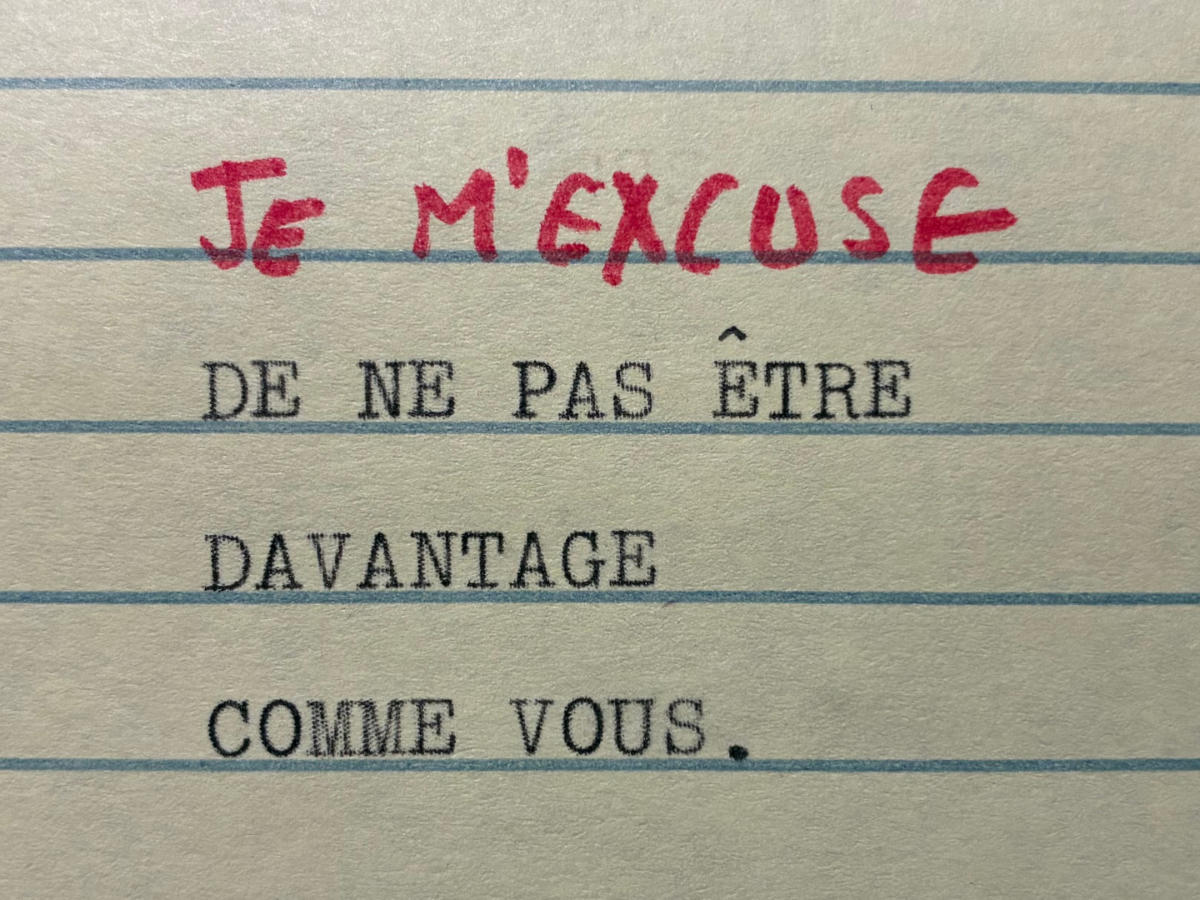Je m'excuse de ne pas être davantage comme vous.